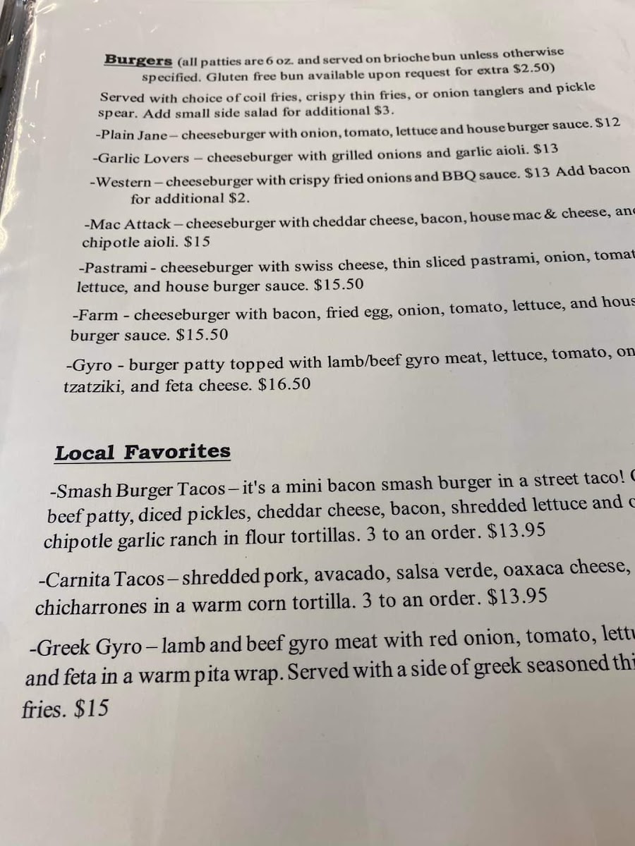 Menu Jersey's Corner-4
